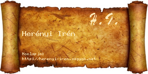 Herényi Irén névjegykártya